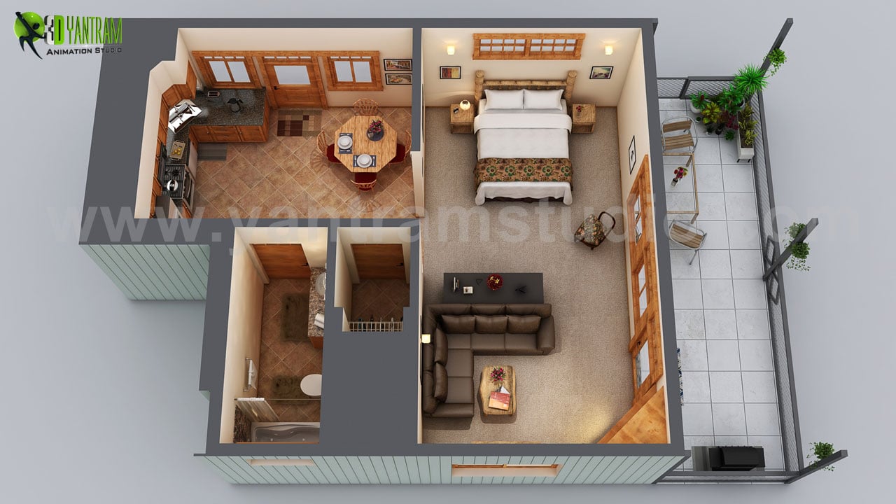 Small House Floor Plan Design Ideas by Yantram 3d virtual floor Plan